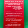 Acrylic Ringing Room Emergency Notice