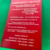 Acrylic Ringing Room Emergency Notice - Image 2